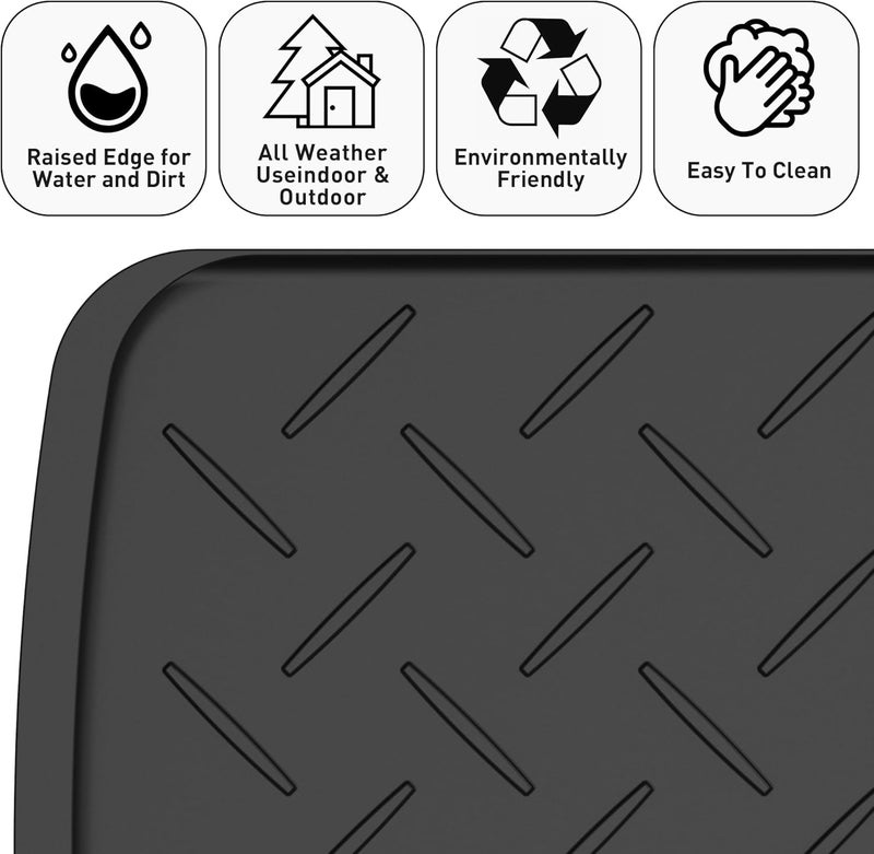 TonTool Boot Trays Heavy Duty Rubber Mat with Lip, Waterproof Shoe Mat Tray for Entryway Shoe Tray Multi-Purpose for Indoor or Outdoor 27.56 x 15.75inch - Image 3